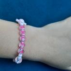 Roze 'Sweet' Kralen Armband, Kunststof of Plastic, Ophalen of Verzenden, Zo goed als nieuw, Roze