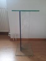 Helderr glazen bijzettafel, Ophalen, Minder dan 55 cm, Design, Vierkant