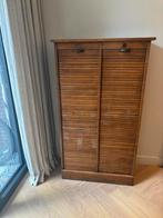 Antieke eiken roldeurkast, Ophalen, Zo goed als nieuw, 25 tot 50 cm, 100 tot 150 cm