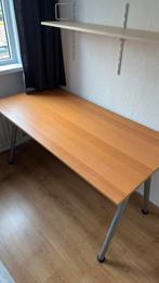 Bureau 160x80cm met kabelhouders, Ophalen, Gebruikt, Bureau