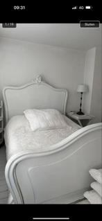 Vintage Brocante Bed - Landelijke Stijl, Ophalen, Gebruikt, Wit, Tweepersoons