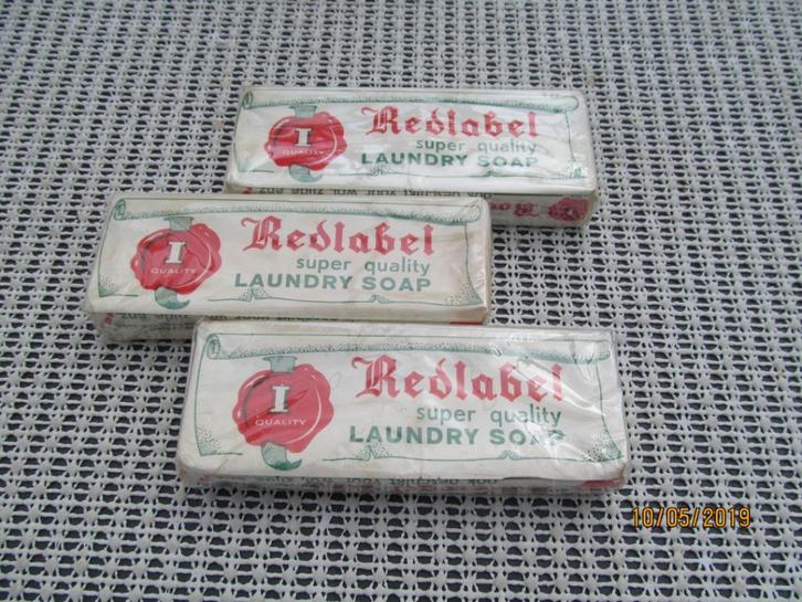 3 Mooie dubbele stukken Roodmerk-Redlabel zeep, Verzamelen, Overige Verzamelen, Zo goed als nieuw, Ophalen of Verzenden