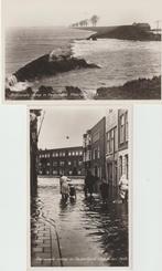Watersnood 1953 - 2 ansichtkaarten - omschrijving, Ophalen of Verzenden, 1940 tot 1960, Ongelopen, Zuid-Holland