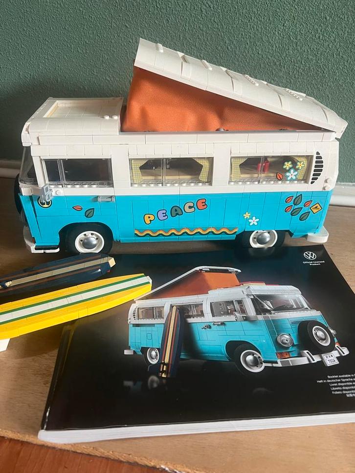 Lego Camper Volkswagen T2 Compleet met Boekje, Kinderen en Baby's, Speelgoed | Duplo en Lego, Zo goed als nieuw, Lego, Complete set