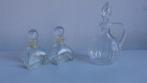 Karaf, karafjes, drie kleine glazen karafjes, Ophalen of Verzenden