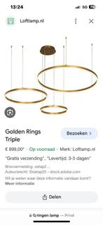 Golden rings triple (loft lamp), Huis en Inrichting, Ophalen of Verzenden, Hout, Zo goed als nieuw, 50 tot 75 cm
