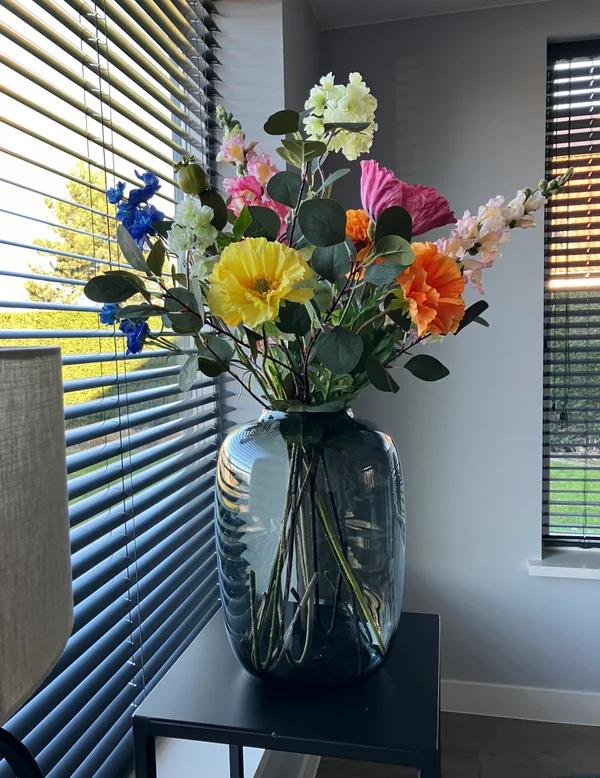 Zijden silk boeket met vrolijke kleuren NIEUW!, Binnen, Info@flowersbymirjam.nl, Nieuw, Transformatorstraat 6a