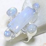 925 zilveren langwerpige ring met moonstone mt 17, Sieraden, Tassen en Uiterlijk, Ringen, Verzenden, Nieuw, 17 tot 18, Met edelsteen