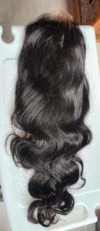 Nw, pruik, 67 cm. Bijna zwart. 100 % human hair. Full Lace, Ophalen of Verzenden, Nieuw, Pruik of Haarverlenging