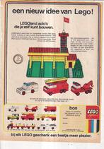 Retro reclame 1970 Lego speelgoed brandweerkazerne bouwdoos, Verzamelen, Overige typen, Ophalen of Verzenden