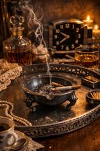 Vintage Tinnen Asbak met Drie Poten, Ophalen of Verzenden