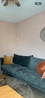 Bank, groen velvet., Huis en Inrichting, Ophalen, Tweepersoons, 75 tot 100 cm, Zo goed als nieuw