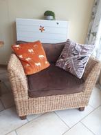 Rieten stoel / fauteuil, Ophalen, Gebruikt, Bruin, Eén