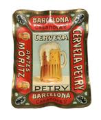 Spaanse blikken asbak Barcelona Bier Petry cerveza, Ophalen of Verzenden, Zo goed als nieuw, Overige, Overige merken