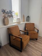 1 set Cognac kleurige fauteuils, zeer net!, Huis en Inrichting, Fauteuils, Ophalen, Zo goed als nieuw, 75 tot 100 cm, 50 tot 75 cm