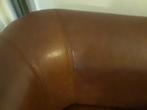 Bruine Chesterfield fauteuil, Huis en Inrichting, Fauteuils, Chesterfield, Leer, 75 tot 100 cm, Zo goed als nieuw
