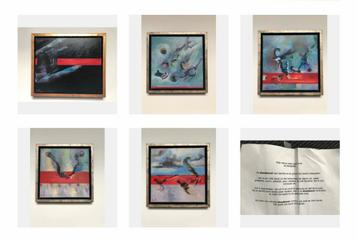 5-Luik SCHILDERIJ “Bloedband”, Lucia Bezemer, €350 beschikbaar voor biedingen