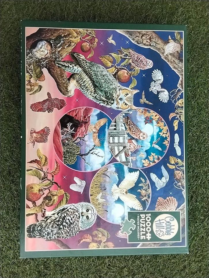 Cobble Hill Uilen Puzzel 1000 stukjes, Hobby en Vrije tijd, Denksport en Puzzels, Zo goed als nieuw, Legpuzzel, 500 t/m 1500 stukjes