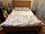 Bed 140x200 gratis, Huis en Inrichting, Slaapkamer | Bedden, Ophalen, Gebruikt, Bruin, Tweepersoons