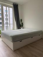 IKEA NORDLI bedframe, Ophalen, Wit, Tweepersoons, 140 cm