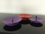 Retro metalen kaarsenstandaards met spikes – rood & paars, Ophalen of Verzenden, Huis en Inrichting