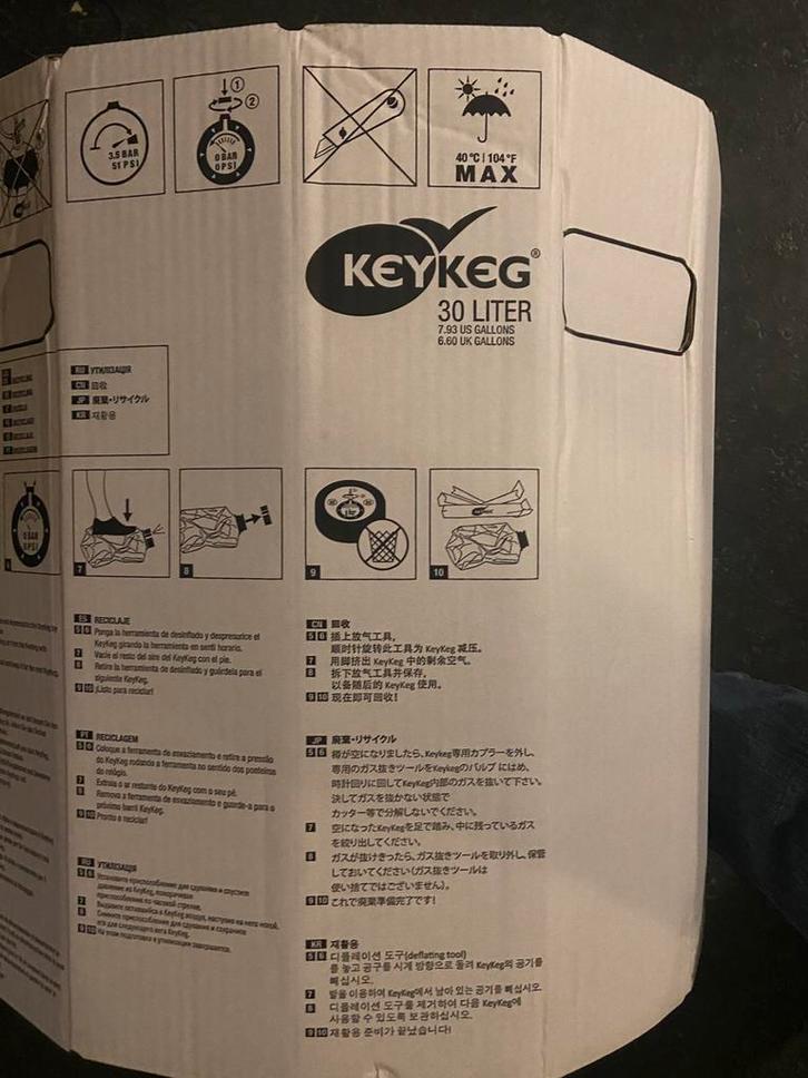 Keykeg 30 Liter bol fusten nieuw Limited Edition!!, Witgoed en Apparatuur, Thuistaps, Zo goed als nieuw, Overige merken, Ophalen of Verzenden