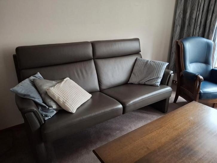 Luxe bank van Taurus leder, Huis en Inrichting, Banken | Complete zithoeken, Zo goed als nieuw, Leer, Ophalen