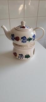 Boerenbont theepot met theelichthouder, Ophalen, Overige typen, Zo goed als nieuw, Aardewerk