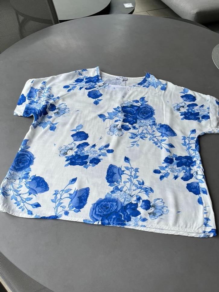 Delfts blauw/ wit Fashion Highlight blousje, mt XXL = 48/50, Kleding | Dames, Blouses en Tunieken, Zo goed als nieuw, Maat 46/48 (XL) of groter