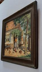B.v. Reenen oud Hollands schilderij paneel kippen boerderij, Antiek en Kunst, Verzenden