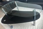 Salon Tafel Glasplaat Ovaal, Huis en Inrichting, Tafels | Salontafels, Ophalen, Gebruikt, 100 tot 150 cm, 50 tot 75 cm
