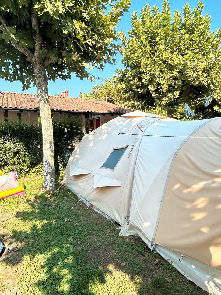 Karsten 360 Opblaastent met compressor, Caravans en Kamperen, Tenten, tot en met 4, Gebruikt, Ophalen