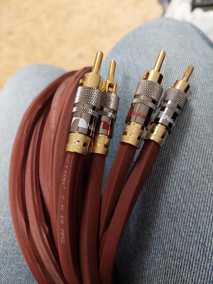 10mm kwadraat speakerkabel verzilverd Nakamichi stekkers, Audio, Tv en Foto, Audiokabels en Televisiekabels, Nieuw, Luidsprekerkabel