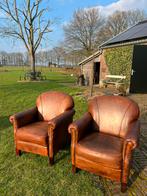 2 schapenleren fauteuils, Gebruikt, Leer, Ophalen of Verzenden, 75 tot 100 cm