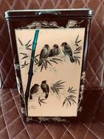 Antiek voorraadblik VOGELS/BAMBOE, Verzenden