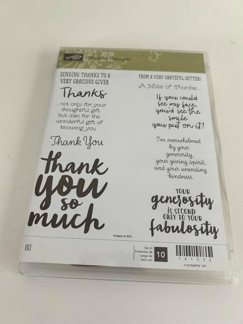 Thankful Thoughts stempelset Stampin’Up!, Hobby en Vrije tijd, Stempelen, Zo goed als nieuw, EZ-mounted stempel, Ophalen of Verzenden