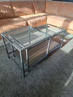 Zwarte Salontafel 2 deels Ikea VITTSJÖ, Huis en Inrichting, Tafels | Salontafels, Ophalen, Gebruikt, 50 tot 100 cm, 50 tot 75 cm