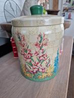 MOOI BROCANTE BLIK TROMMEL MET BLOEMEN, Verzamelen, Blikken, Ophalen of Verzenden, Zo goed als nieuw, Overige