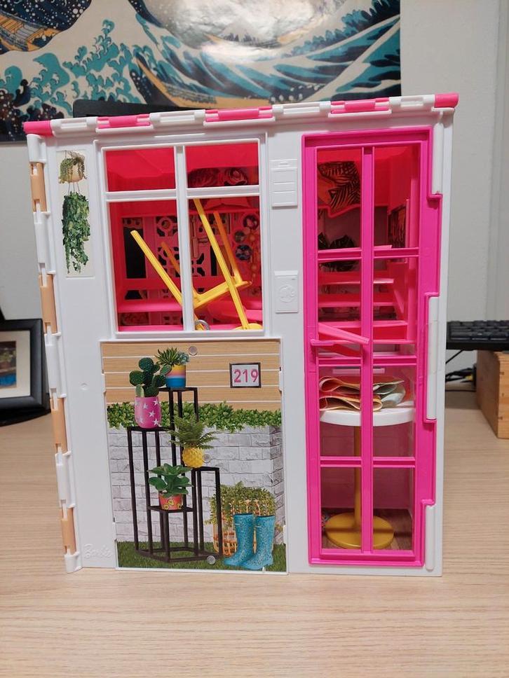 Inklapbaar Barbiehuis met accessoires, Kinderen en Baby's, Speelgoed | Poppenhuizen, Ophalen