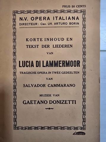 Lucia di Lammermoor - Opera Italiana Boekje beschikbaar voor biedingen