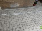 Vitrage gordijnrails met steunen en runners, Wit, Ophalen of Verzenden, Zo goed als nieuw, 200 cm of meer