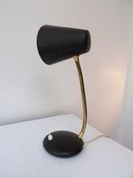 Fifties Bureaulamp, zwart/messing, Ophalen of Verzenden