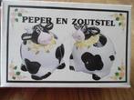 peper en zout stel nieuw in de doos koeien 8 centimeter hoog, Nieuw, Ophalen of Verzenden