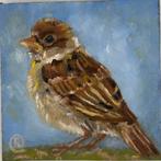 Jong musje vogel, Antiek en Kunst, Kunst | Schilderijen | Modern, Ophalen of Verzenden