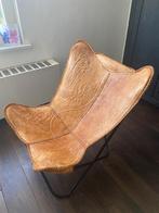 Vlinderstoel leer met olifanten, Ophalen, Gebruikt, Bruin, Leer