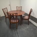 Vintage PATIJN 4 st. eetkamerstoelen spijlenstoelen stoelen, Huis en Inrichting, Ophalen, Gebruikt, Overige kleuren, Stof