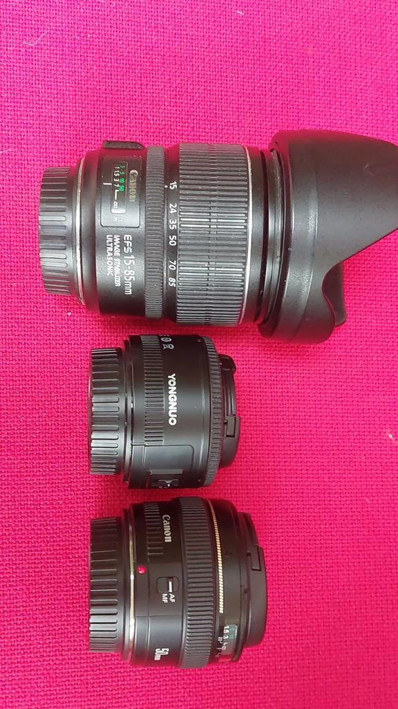 Canon EF-S 15-85mm, EF 50mm 1.4 & Yongnuo 50mm 1.8 lenzen, Audio, Tv en Foto, Fotografie | Lenzen en Objectieven, Standaardlens