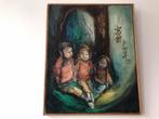 Schilderij poppen China / Annelies Doewes, Antiek en Kunst, Ophalen of Verzenden