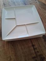 4 Gourmetborden Squito - Vierkant, Huis en Inrichting, Keuken | Servies, Gebruikt, Keramiek, Ophalen of Verzenden, Bord(en)