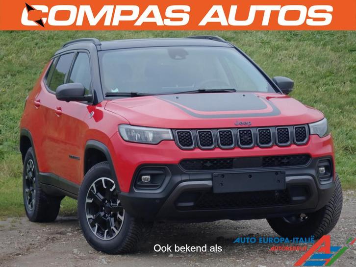 Jeep Compass 4xe 240PK PHEV Trailhawk | Panoramadak | Leder, Auto's, Jeep, Bedrijf, Te koop, Compass, 360° camera, 4x4, ABS, Achteruitrijcamera